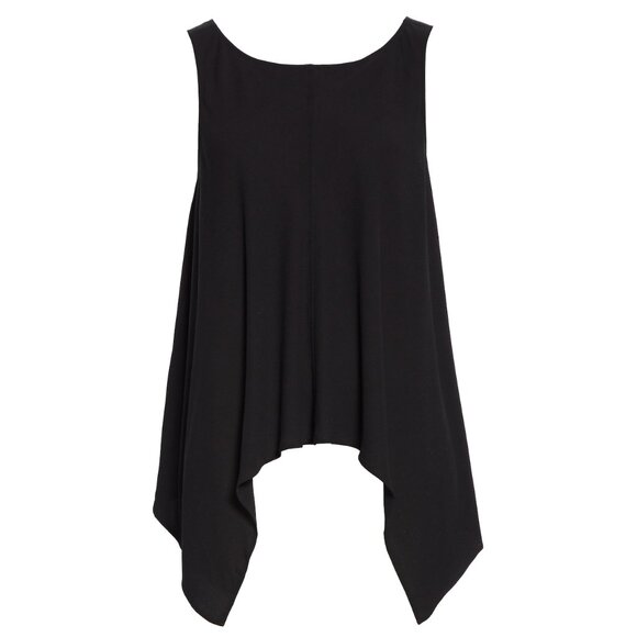 New w/Tags - Eileen Fisher Silk Georgette Drape Front Top, Unique Design, Med - Picture 1 of 14
